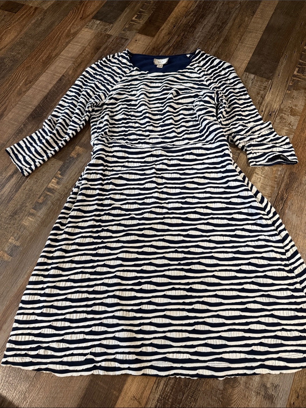 ECI Navy and White Striped Top